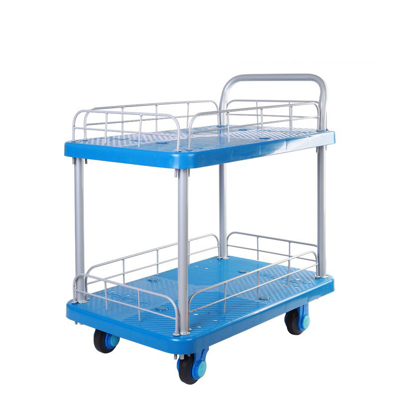 Double-Layer Plastic Hand Trolley