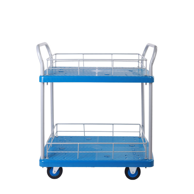 Double-Layer Plastic Hand Trolley